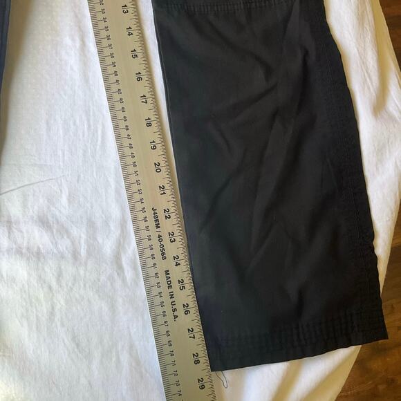 Green Town Women’s Cargo Khaki Pants size XS, Black, 29” Inseam Adjustable Waist - Picture 5 of 10